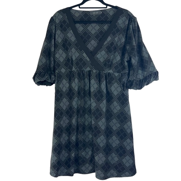 ICE Silk Plaid V-Neck Tunic Mini Dress Woman’s Size 1XL - Picture 1 of 12